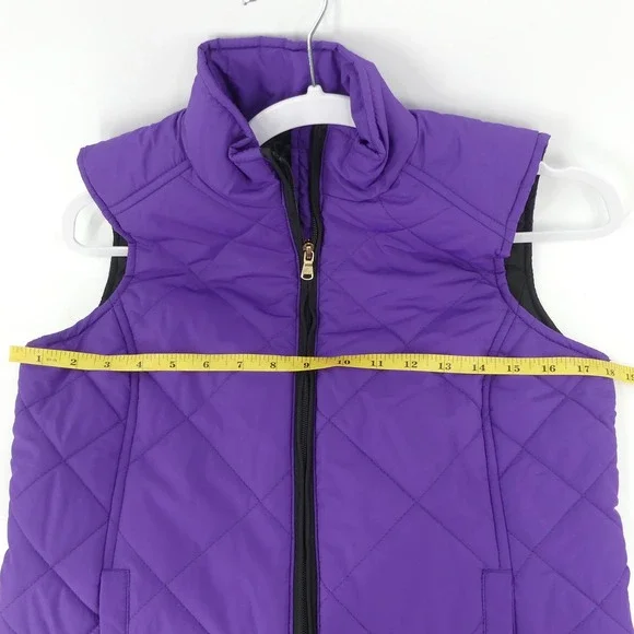 Lauren Ralph Lauren Purple Quilted Puffer Vest Full Zip Sleeveless Womens Small - Picture 10 of 10